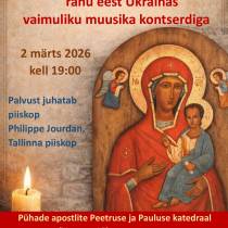 Oikumeeniline palvus rahu eest Ukrainas vaimuliku muusika kontserdiga katedraalis